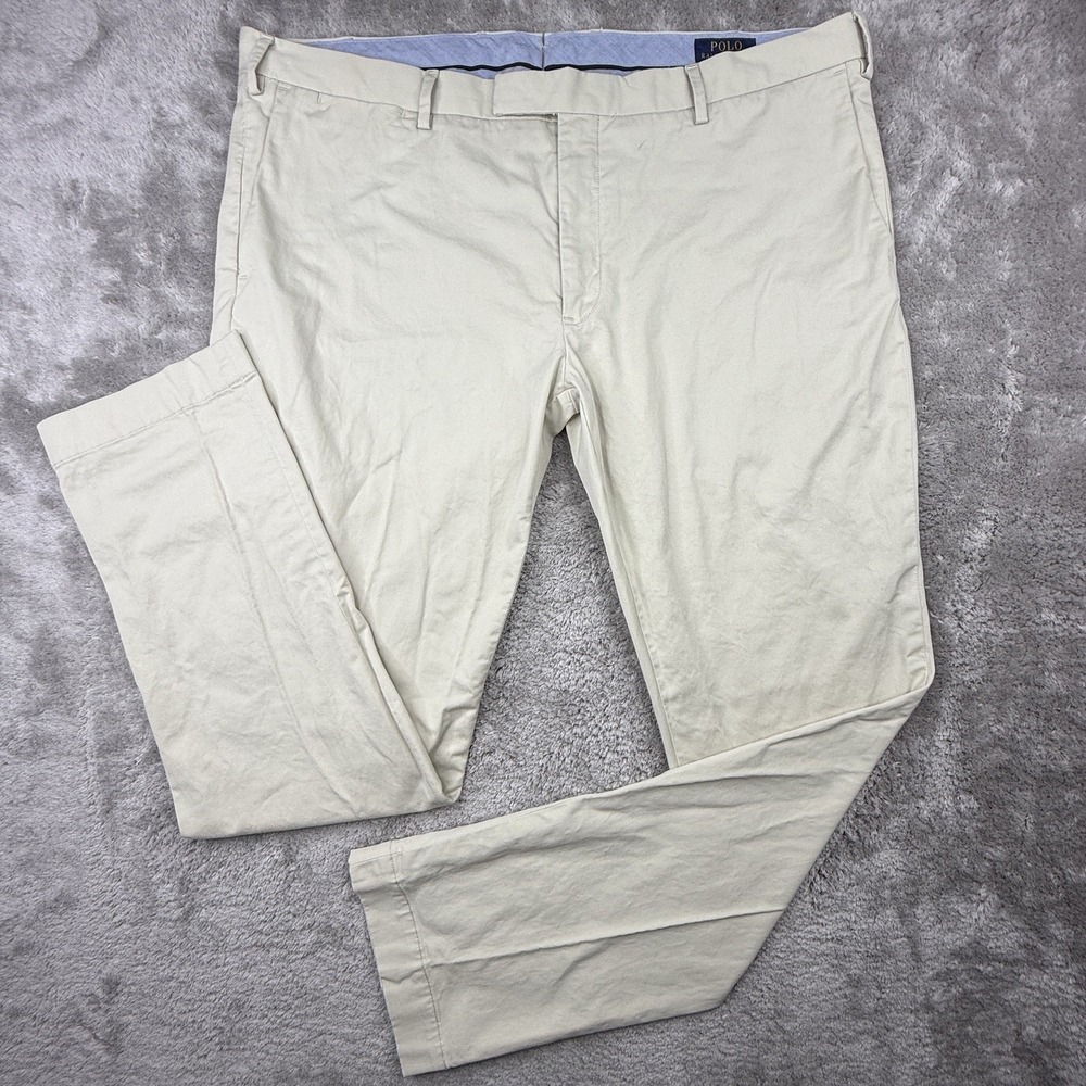 Polo Ralph Lauren Stretch Slim Fit Chino Pants Mens 40x32* Beige Cotton
